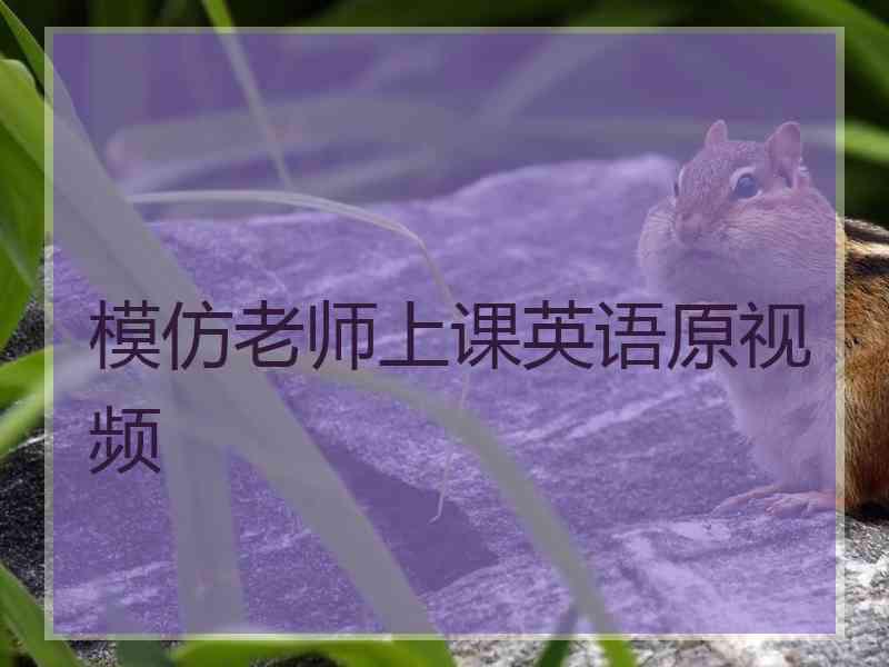 模仿老师上课英语原视频