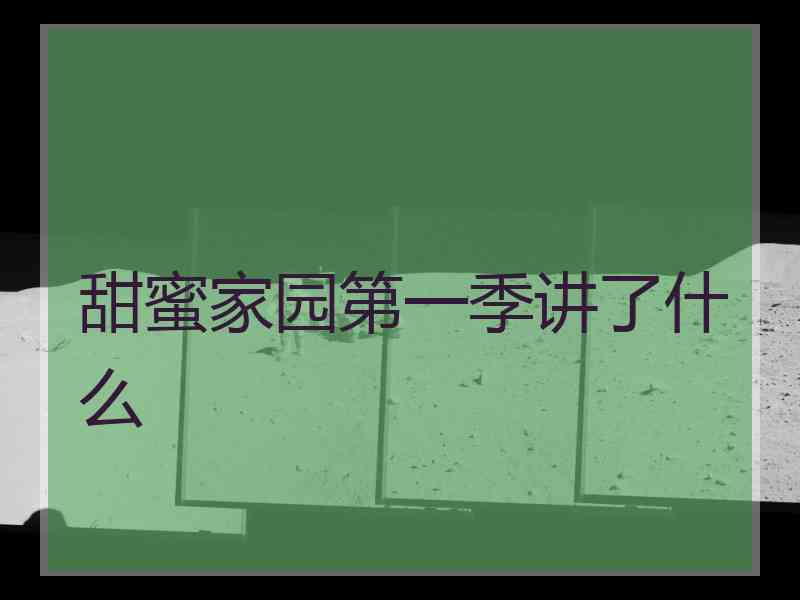 甜蜜家园第一季讲了什么