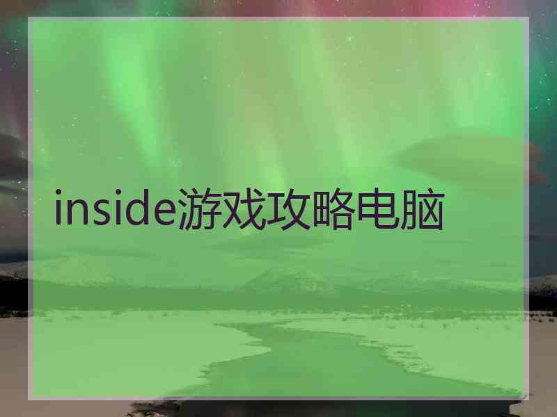 inside游戏攻略电脑