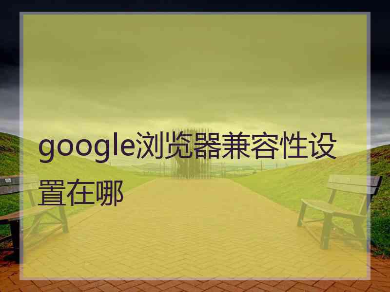 google浏览器兼容性设置在哪