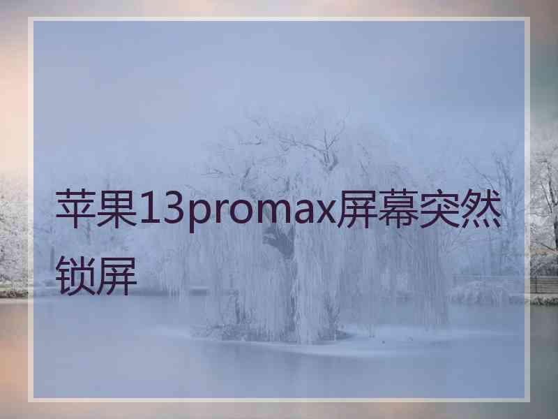 苹果13promax屏幕突然锁屏