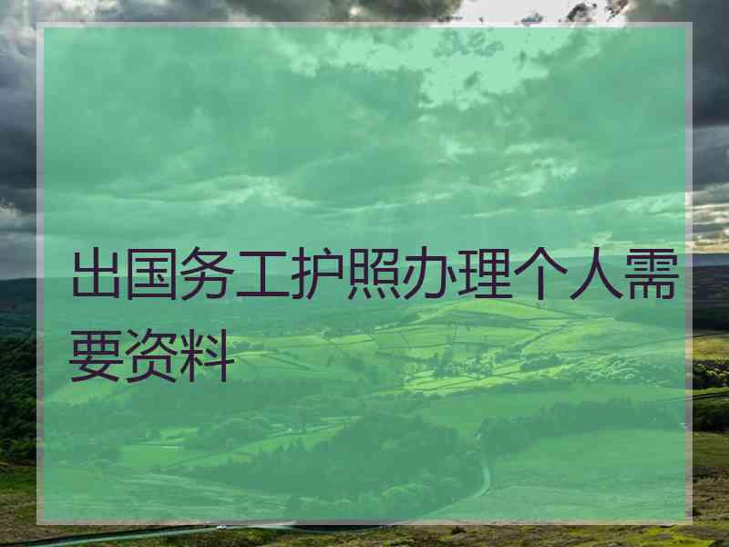 出国务工护照办理个人需要资料