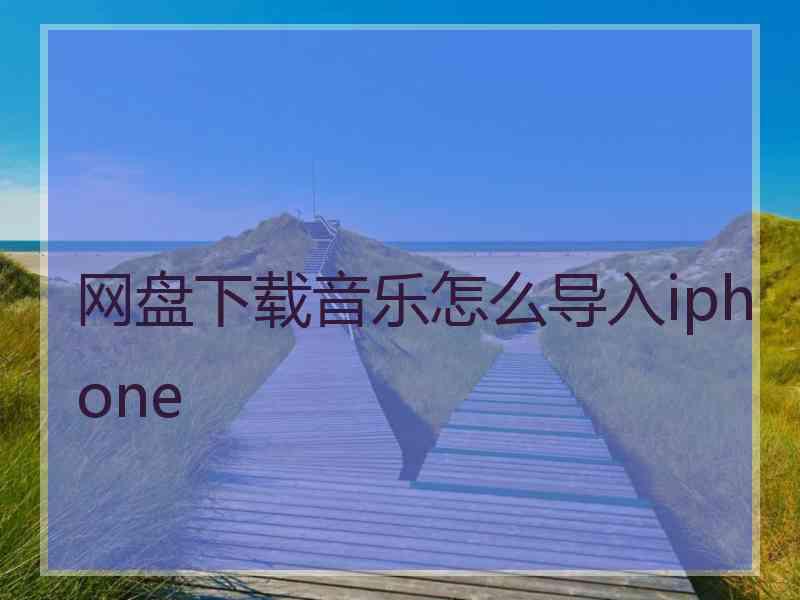 网盘下载音乐怎么导入iphone