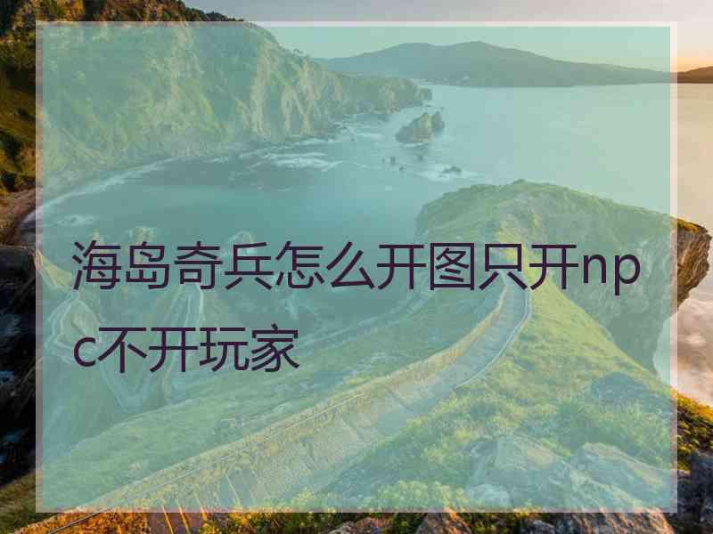 海岛奇兵怎么开图只开npc不开玩家