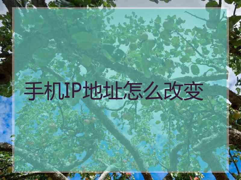 手机IP地址怎么改变