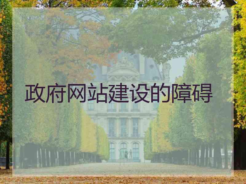 政府网站建设的障碍