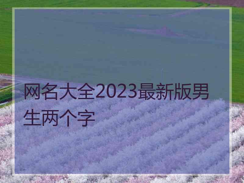 网名大全2023最新版男生两个字