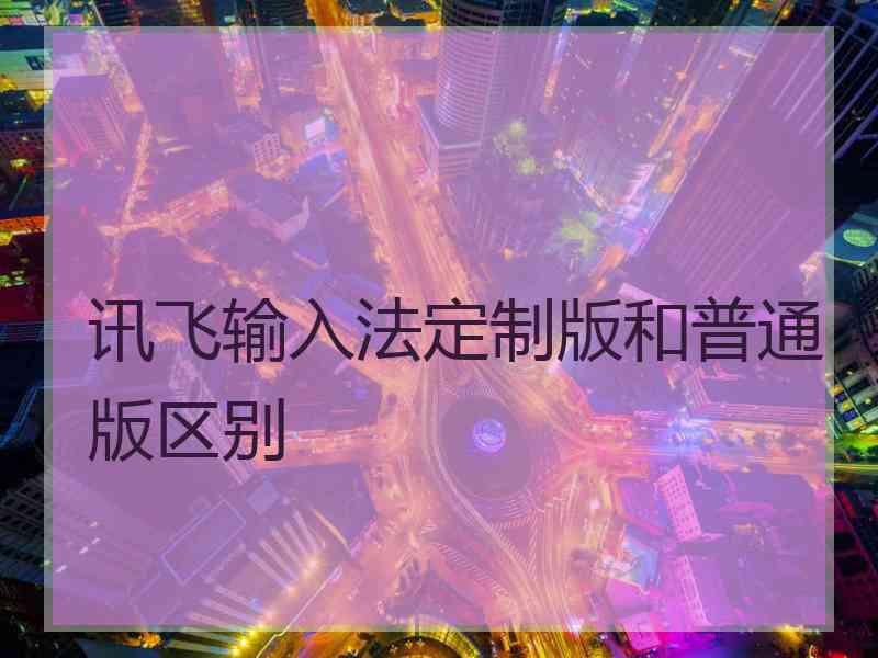 讯飞输入法定制版和普通版区别