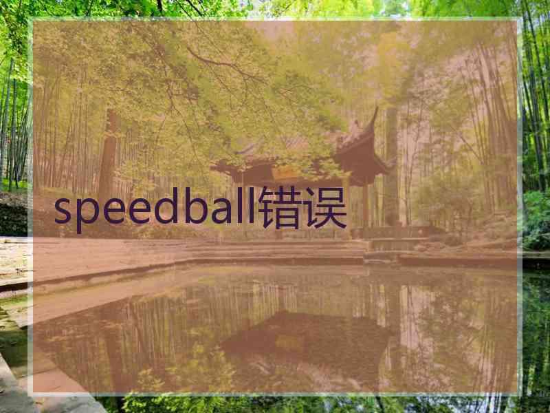 speedball错误