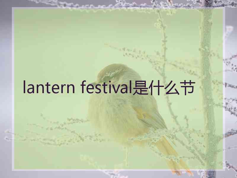 lantern festival是什么节