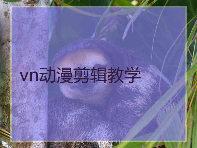 vn动漫剪辑教学