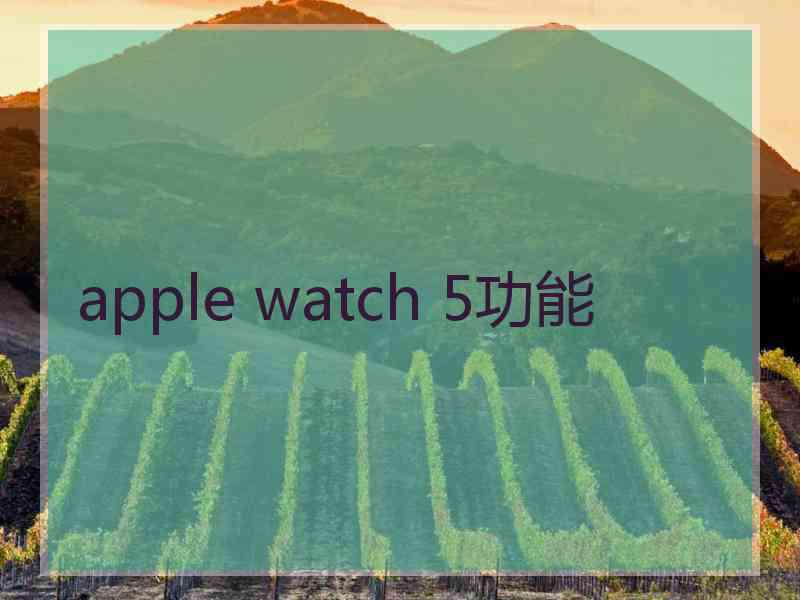 apple watch 5功能