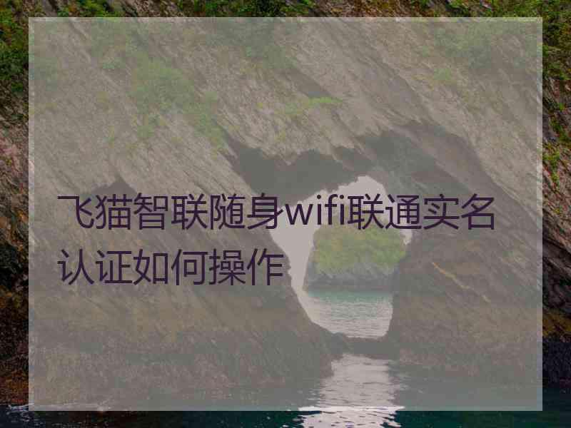 飞猫智联随身wifi联通实名认证如何操作