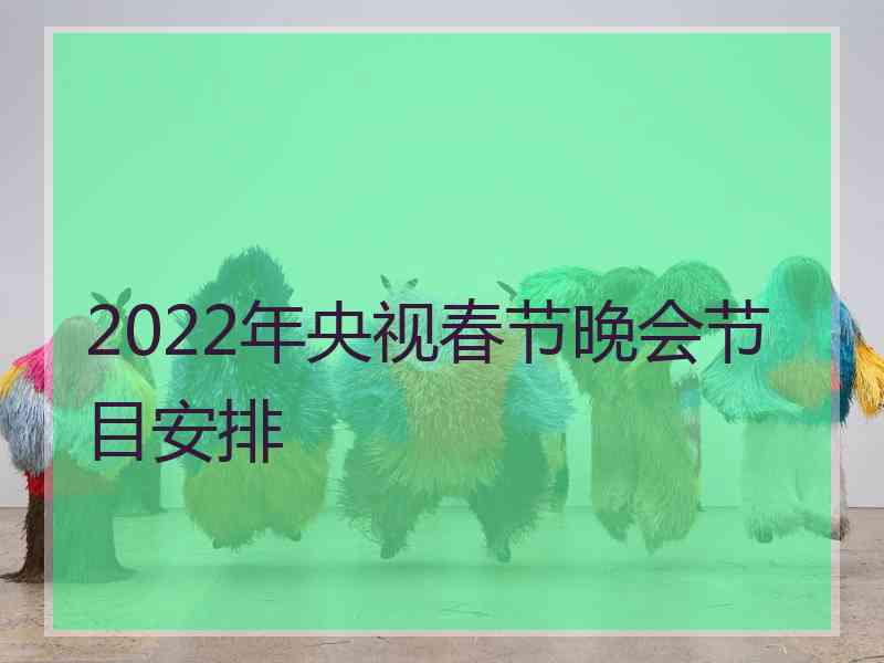 2022年央视春节晚会节目安排