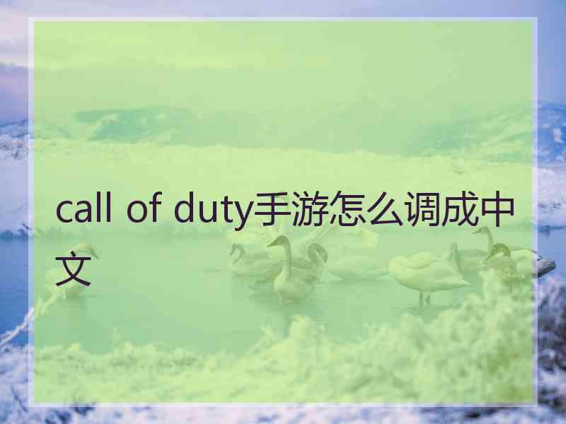 call of duty手游怎么调成中文