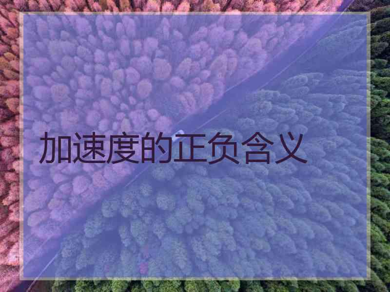 加速度的正负含义