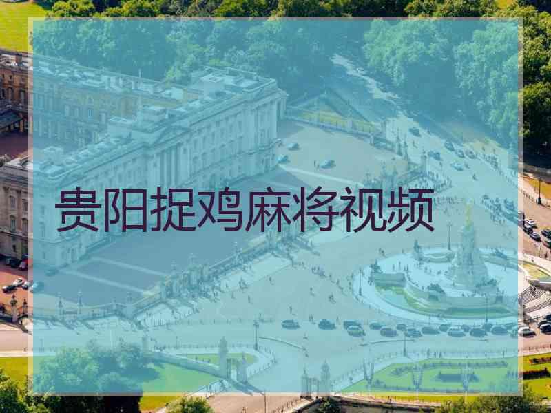 贵阳捉鸡麻将视频