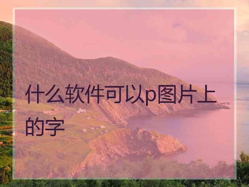 什么软件可以p图片上的字