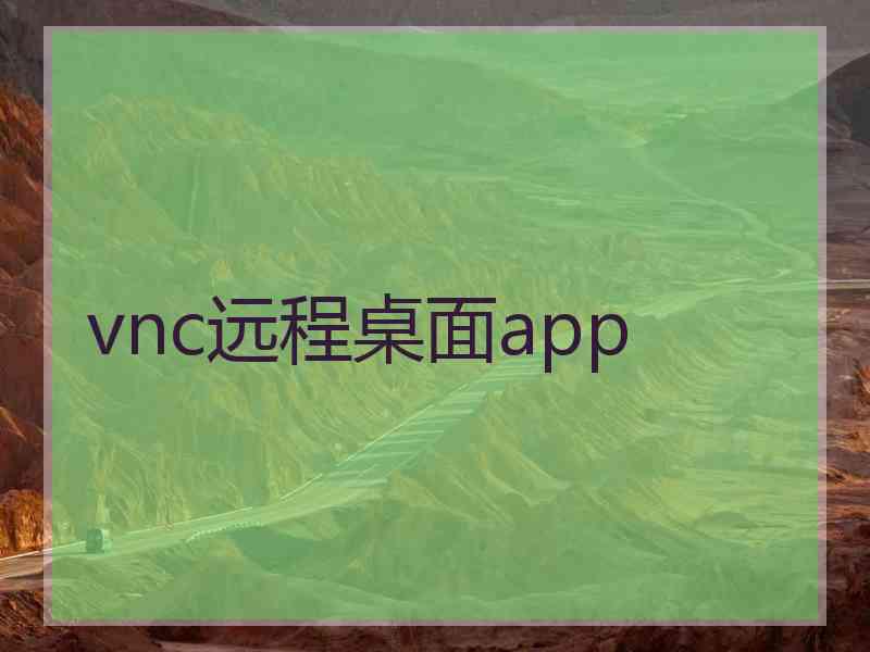 vnc远程桌面app
