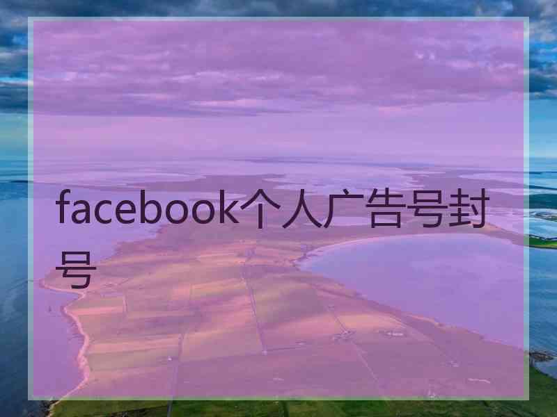 facebook个人广告号封号