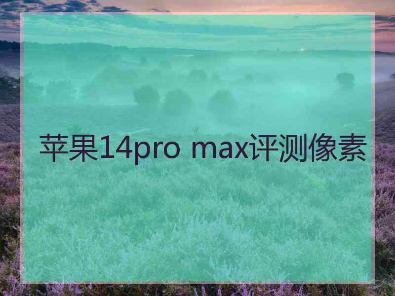 苹果14pro max评测像素