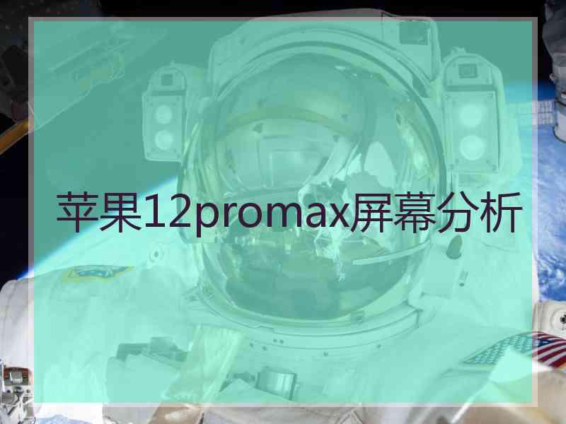 苹果12promax屏幕分析