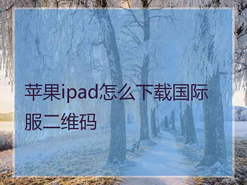 苹果ipad怎么下载国际服二维码