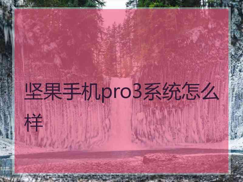 坚果手机pro3系统怎么样