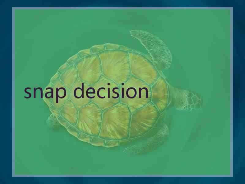 snap decision