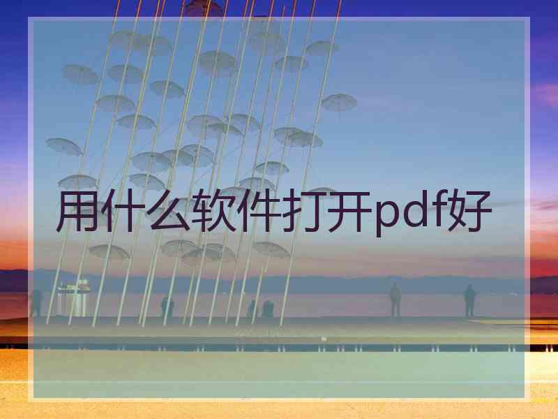 用什么软件打开pdf好