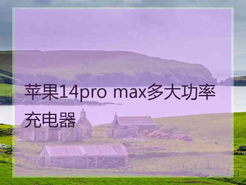 苹果14pro max多大功率充电器