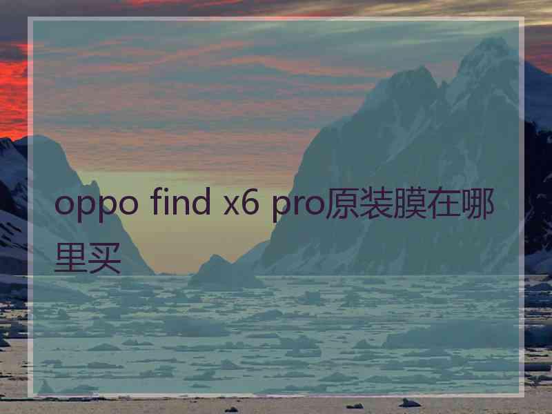 oppo find x6 pro原装膜在哪里买