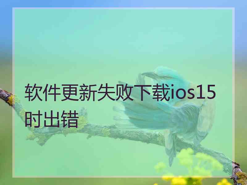 软件更新失败下载ios15时出错