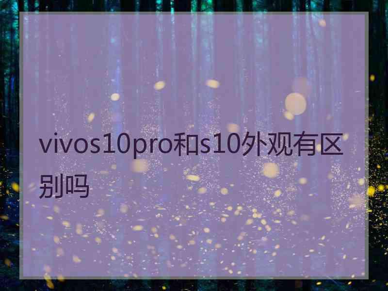 vivos10pro和s10外观有区别吗