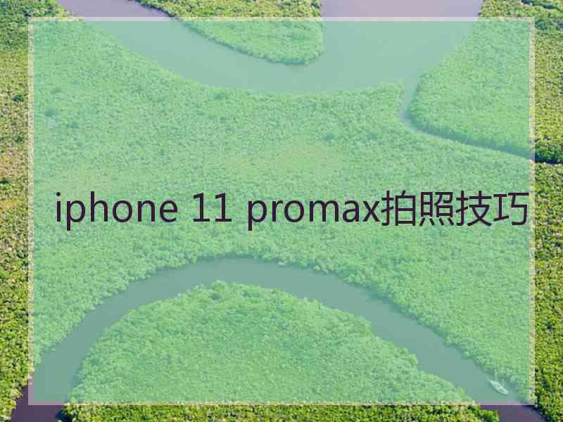 iphone 11 promax拍照技巧