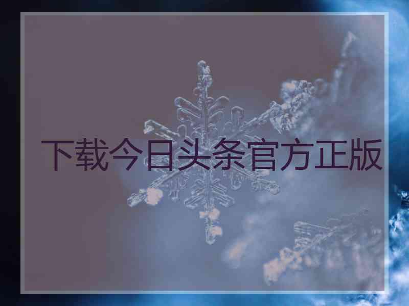 下载今日头条官方正版