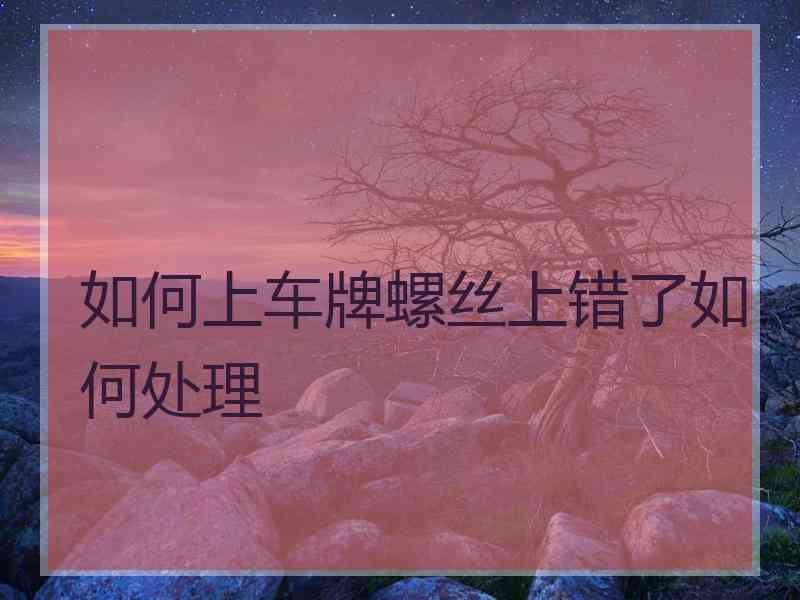 如何上车牌螺丝上错了如何处理