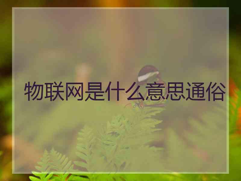 物联网是什么意思通俗