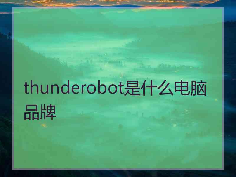 thunderobot是什么电脑品牌