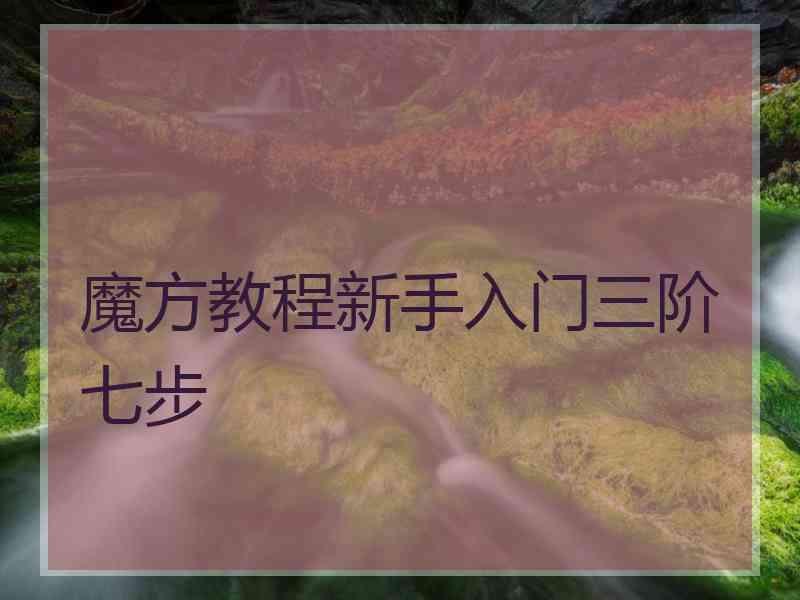 魔方教程新手入门三阶七步