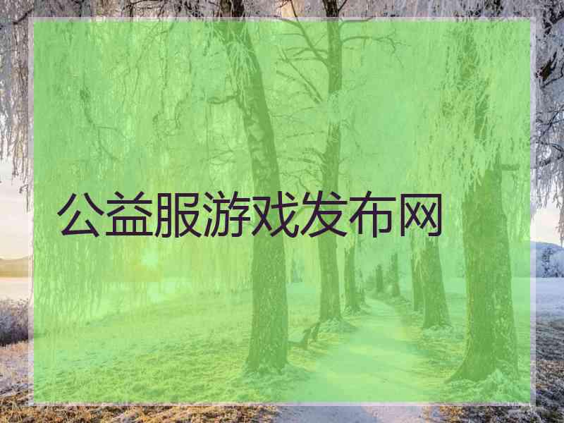 公益服游戏发布网