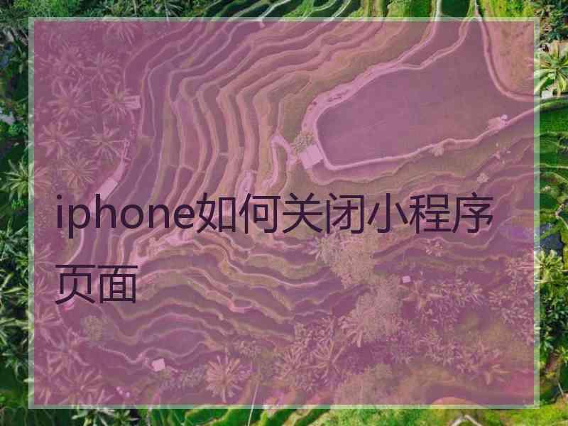 iphone如何关闭小程序页面