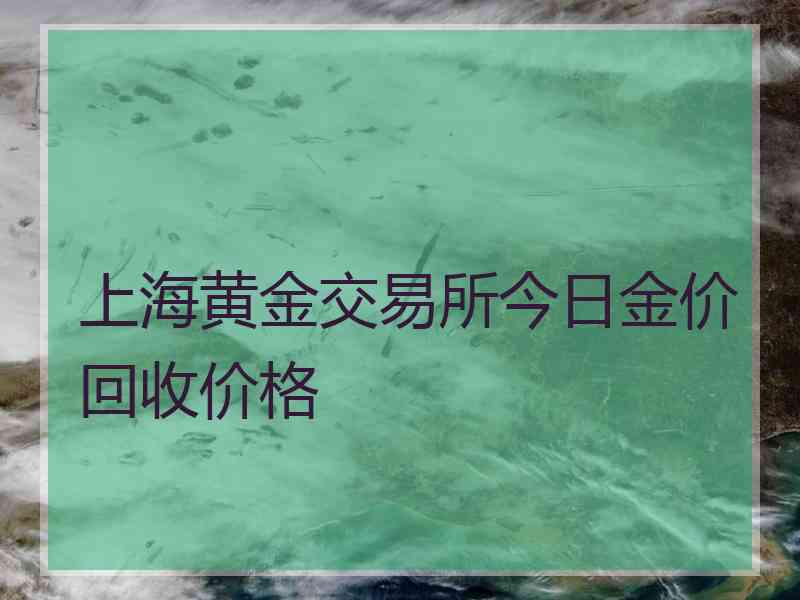 上海黄金交易所今日金价回收价格