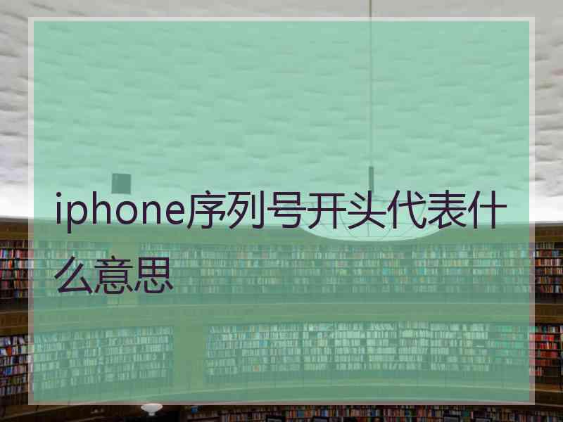 iphone序列号开头代表什么意思