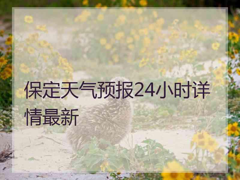 保定天气预报24小时详情最新