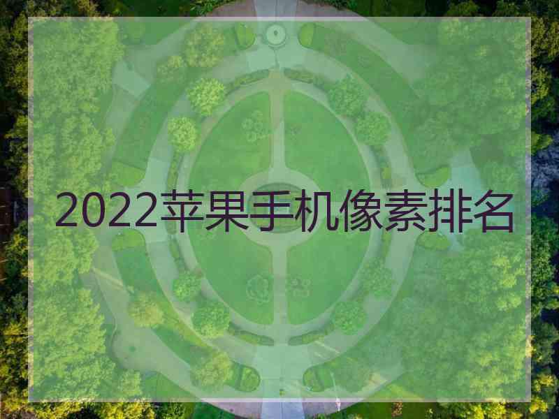 2022苹果手机像素排名