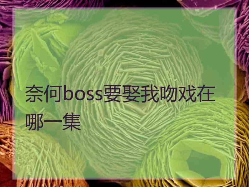 奈何boss要娶我吻戏在哪一集