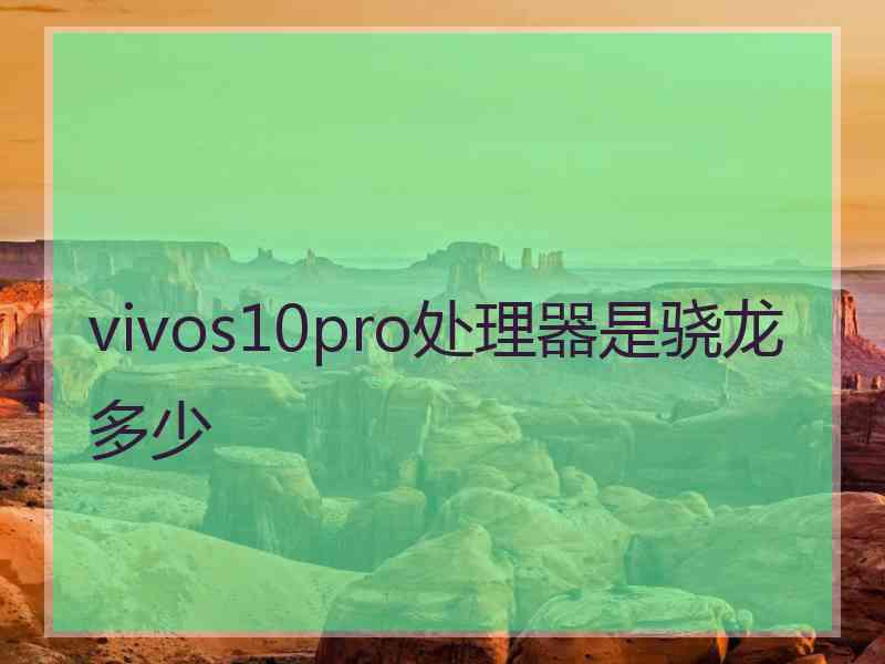 vivos10pro处理器是骁龙多少