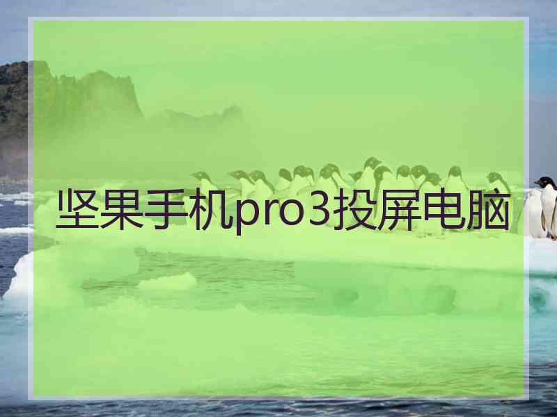 坚果手机pro3投屏电脑