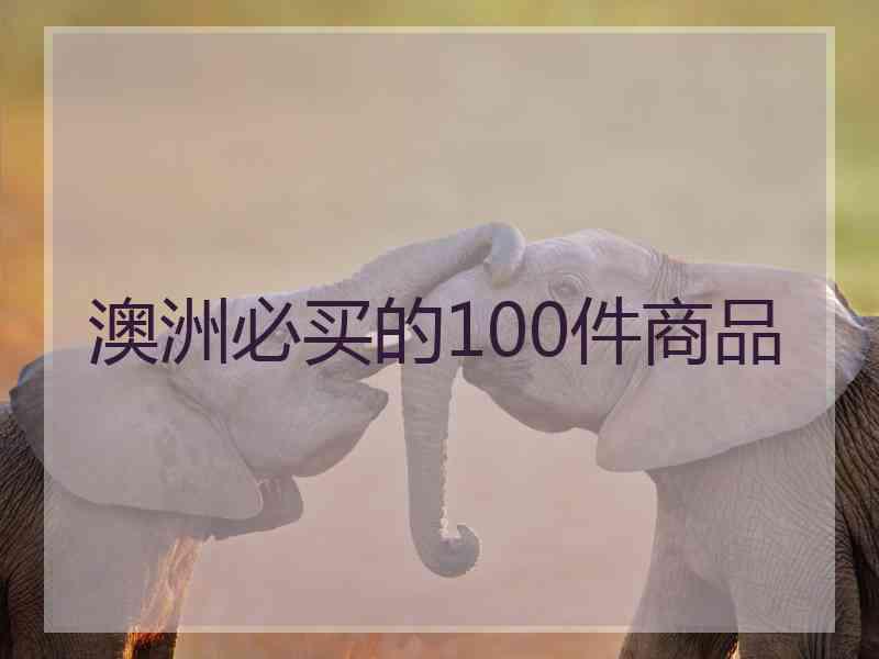 澳洲必买的100件商品